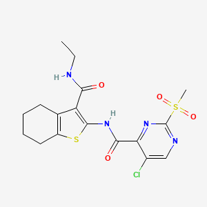 5-chloro-N-[3-(ethylcarbamoyl)-4,5,6,7-tetrahydro-1-benzothiophen-2-yl]-2-(methylsulfonyl)pyrimidine-4-carboxamide