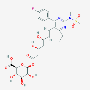 molecular formula C₂₈H₃₆FN₃O₁₂S B1140283 瑞舒伐他汀酰基-β-D-葡萄糖醛酸苷 CAS No. 503610-44-4