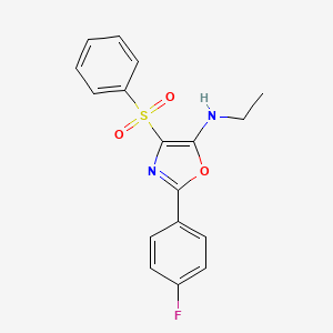 molecular formula C17H15FN2O3S B11402831 N-ethyl-2-(4-fluorophenyl)-4-(phenylsulfonyl)-1,3-oxazol-5-amine 