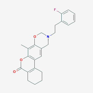 molecular formula C24H24FNO3 B11402838 3-[2-(2-Fluorophenyl)ethyl]-12-methyl-2,3,4,6,7,8,9,10-octahydro-1,11-dioxa-3-azatetraphen-10-one 