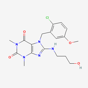 7-[(2-Chloro-5-methoxyphenyl)methyl]-8-(3-hydroxypropylamino)-1,3-dimethylpurine-2,6-dione