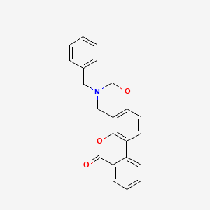 molecular formula C23H19NO3 B11402866 3-(4-methylbenzyl)-3,4-dihydro-2H,6H-benzo[3,4]chromeno[8,7-e][1,3]oxazin-6-one 