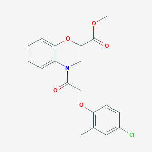 molecular formula C19H18ClNO5 B11402882 methyl 4-[(4-chloro-2-methylphenoxy)acetyl]-3,4-dihydro-2H-1,4-benzoxazine-2-carboxylate 