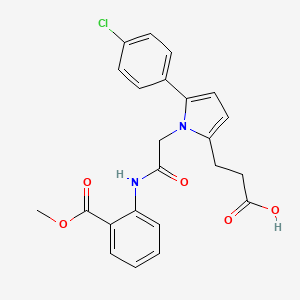 molecular formula C23H21ClN2O5 B11402885 3-[5-(4-chlorophenyl)-1-(2-{[2-(methoxycarbonyl)phenyl]amino}-2-oxoethyl)-1H-pyrrol-2-yl]propanoic acid 