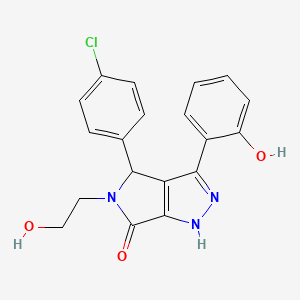 molecular formula C19H16ClN3O3 B11402892 4-(4-chlorophenyl)-5-(2-hydroxyethyl)-3-(2-hydroxyphenyl)-4,5-dihydropyrrolo[3,4-c]pyrazol-6(2H)-one 