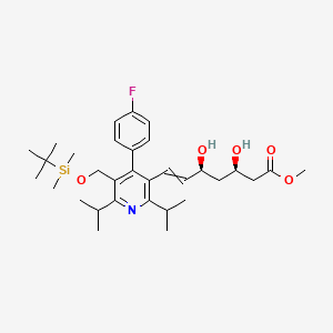 molecular formula C₃₂H₄₈FNO₅Si B1140290 Methyl erythro-(E)-7-[5-tert-Butyldimethylsilyloxymethyl-2,6-diisopropyl-4-(4-fluorophenyl)-pyrid-3-yl]-3,5-dihydroxy-hept-6-enoate CAS No. 124863-86-1