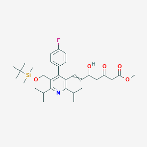 molecular formula C₃₂H₄₆FNO₅Si B1140291 Methyl 7-[5-[[tert-butyl(dimethyl)silyl]oxymethyl]-4-(4-fluorophenyl)-2,6-di(propan-2-yl)pyridin-3-yl]-5-hydroxy-3-oxohept-6-enoate CAS No. 124863-85-0