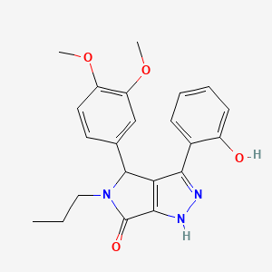 molecular formula C22H23N3O4 B11402913 4-(3,4-dimethoxyphenyl)-3-(2-hydroxyphenyl)-5-propyl-4,5-dihydropyrrolo[3,4-c]pyrazol-6(2H)-one 