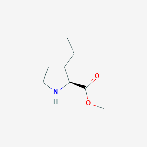 molecular formula C8H15NO2 B1140292 (2S)-Methyl 3-ethylpyrrolidine-2-carboxylate CAS No. 104561-32-2