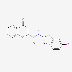 molecular formula C17H9FN2O3S B11402925 N-(6-fluoro-1,3-benzothiazol-2-yl)-4-oxo-4H-chromene-2-carboxamide 