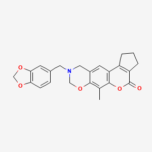 9-(1,3-benzodioxol-5-ylmethyl)-6-methyl-2,3,9,10-tetrahydro-8H-cyclopenta[3,4]chromeno[6,7-e][1,3]oxazin-4(1H)-one