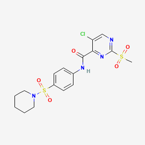 5-chloro-2-(methylsulfonyl)-N-[4-(piperidin-1-ylsulfonyl)phenyl]pyrimidine-4-carboxamide