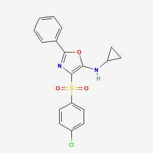 4-[(4-chlorophenyl)sulfonyl]-N-cyclopropyl-2-phenyl-1,3-oxazol-5-amine