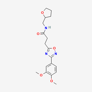 3-[3-(3,4-dimethoxyphenyl)-1,2,4-oxadiazol-5-yl]-N-(tetrahydrofuran-2-ylmethyl)propanamide