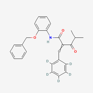 molecular formula C₂₆H₂₀D₅NO₃ B1140297 N-2-Benzyloxyphenyl α-Benzilidene-d5 Isobutyrylacetamide CAS No. 1020719-18-9