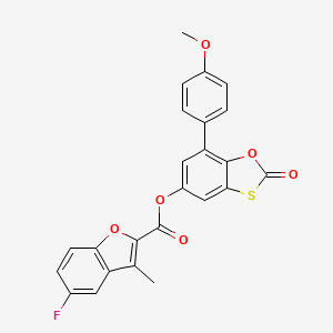 7-(4-Methoxyphenyl)-2-oxo-1,3-benzoxathiol-5-yl 5-fluoro-3-methyl-1-benzofuran-2-carboxylate