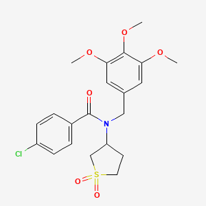 molecular formula C21H24ClNO6S B11402985 4-chloro-N-(1,1-dioxidotetrahydrothiophen-3-yl)-N-(3,4,5-trimethoxybenzyl)benzamide 