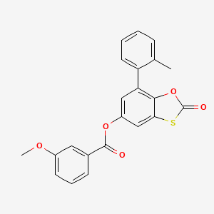 molecular formula C22H16O5S B11403016 7-(2-Methylphenyl)-2-oxo-1,3-benzoxathiol-5-yl 3-methoxybenzoate 