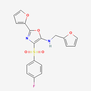 4-[(4-fluorophenyl)sulfonyl]-2-(furan-2-yl)-N-(furan-2-ylmethyl)-1,3-oxazol-5-amine