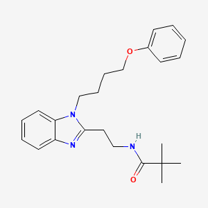 molecular formula C24H31N3O2 B11403024 2,2-dimethyl-N-{2-[1-(4-phenoxybutyl)-1H-benzimidazol-2-yl]ethyl}propanamide 