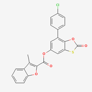 7-(4-Chlorophenyl)-2-oxo-1,3-benzoxathiol-5-yl 3-methyl-1-benzofuran-2-carboxylate