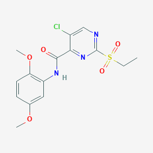 molecular formula C15H16ClN3O5S B11403032 5-chloro-N-(2,5-dimethoxyphenyl)-2-(ethylsulfonyl)pyrimidine-4-carboxamide 