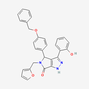 molecular formula C29H23N3O4 B11403041 4-[4-(benzyloxy)phenyl]-5-(furan-2-ylmethyl)-3-(2-hydroxyphenyl)-4,5-dihydropyrrolo[3,4-c]pyrazol-6(1H)-one 