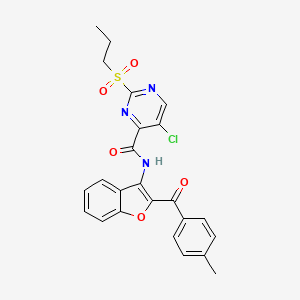 5-chloro-N-{2-[(4-methylphenyl)carbonyl]-1-benzofuran-3-yl}-2-(propylsulfonyl)pyrimidine-4-carboxamide