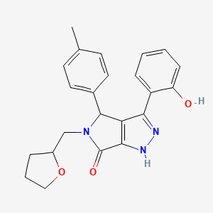 molecular formula C23H23N3O3 B11403061 3-(2-hydroxyphenyl)-4-(4-methylphenyl)-5-(tetrahydrofuran-2-ylmethyl)-4,5-dihydropyrrolo[3,4-c]pyrazol-6(1H)-one 