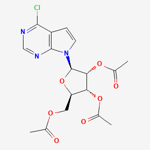 molecular formula C₁₇H₁₈ClN₃O₇ B1140308 (2R,3R,4R,5R)-2-(Acetoxymethyl)-5-(4-chloro-7H-pyrrolo[2,3-d]pyrimidin-7-yl)tetrahydrofuran-3,4-diyl diacetate CAS No. 16754-79-3
