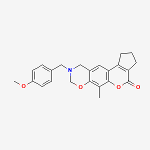 9-(4-methoxybenzyl)-6-methyl-2,3,9,10-tetrahydro-8H-cyclopenta[3,4]chromeno[6,7-e][1,3]oxazin-4(1H)-one