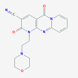 molecular formula C18H17N5O3 B11403102 7-(2-morpholin-4-ylethyl)-2,6-dioxo-1,7,9-triazatricyclo[8.4.0.03,8]tetradeca-3(8),4,9,11,13-pentaene-5-carbonitrile 