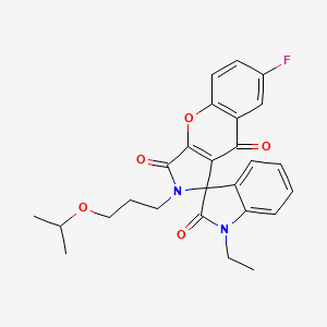 molecular formula C26H25FN2O5 B11403105 1'-ethyl-7-fluoro-2-[3-(propan-2-yloxy)propyl]-2H-spiro[chromeno[2,3-c]pyrrole-1,3'-indole]-2',3,9(1'H)-trione 