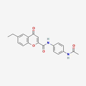 N-[4-(acetylamino)phenyl]-6-ethyl-4-oxo-4H-chromene-2-carboxamide