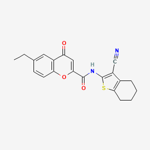 N-(3-cyano-4,5,6,7-tetrahydro-1-benzothiophen-2-yl)-6-ethyl-4-oxo-4H-chromene-2-carboxamide