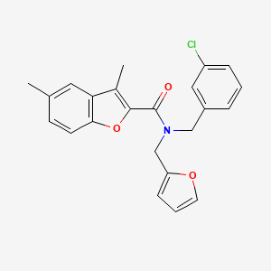 N-(3-chlorobenzyl)-N-(furan-2-ylmethyl)-3,5-dimethyl-1-benzofuran-2-carboxamide