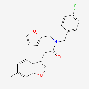 N-(4-chlorobenzyl)-N-(furan-2-ylmethyl)-2-(6-methyl-1-benzofuran-3-yl)acetamide