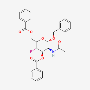 molecular formula C₂₉H₂₈FNO₇ B1140314 Benzyl 2-Acetamido-3,6-di-O-benzoyl-2,4-dideoxy-4-fluoro-alpha-D-glucopyranose CAS No. 290819-68-0