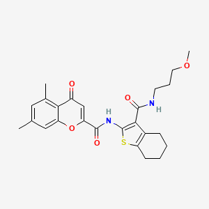 N-{3-[(3-methoxypropyl)carbamoyl]-4,5,6,7-tetrahydro-1-benzothiophen-2-yl}-5,7-dimethyl-4-oxo-4H-chromene-2-carboxamide