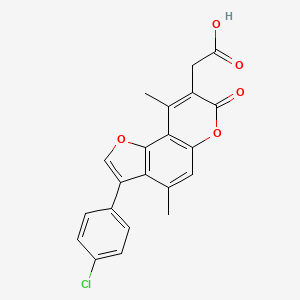 [3-(4-chlorophenyl)-4,9-dimethyl-7-oxo-7H-furo[2,3-f]chromen-8-yl]acetic acid