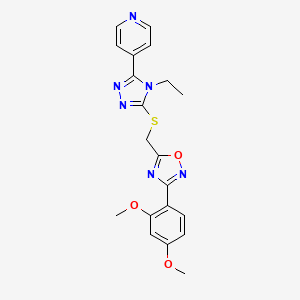 4-[5-({[3-(2,4-dimethoxyphenyl)-1,2,4-oxadiazol-5-yl]methyl}sulfanyl)-4-ethyl-4H-1,2,4-triazol-3-yl]pyridine