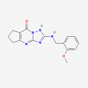 molecular formula C16H17N5O2 B11403209 2-[(2-methoxybenzyl)amino]-4,5,6,7-tetrahydro-8H-cyclopenta[d][1,2,4]triazolo[1,5-a]pyrimidin-8-one 