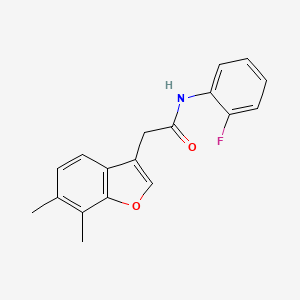 molecular formula C18H16FNO2 B11403222 2-(6,7-dimethyl-1-benzofuran-3-yl)-N-(2-fluorophenyl)acetamide 