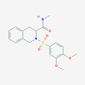 molecular formula C19H22N2O5S B11403225 2-(3,4-dimethoxybenzenesulfonyl)-N-methyl-1,2,3,4-tetrahydroisoquinoline-3-carboxamide 