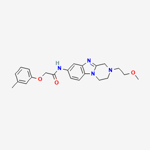 molecular formula C22H26N4O3 B11403242 N-[2-(2-methoxyethyl)-1,2,3,4-tetrahydropyrazino[1,2-a]benzimidazol-8-yl]-2-(3-methylphenoxy)acetamide 