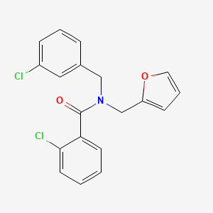 molecular formula C19H15Cl2NO2 B11403252 2-chloro-N-(3-chlorobenzyl)-N-(furan-2-ylmethyl)benzamide 