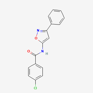 molecular formula C16H11ClN2O2 B11403274 4-chloro-N-(3-phenyl-1,2-oxazol-5-yl)benzamide 