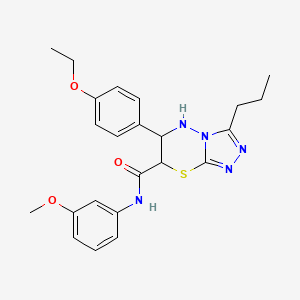 molecular formula C23H27N5O3S B11403282 6-(4-ethoxyphenyl)-N-(3-methoxyphenyl)-3-propyl-6,7-dihydro-5H-[1,2,4]triazolo[3,4-b][1,3,4]thiadiazine-7-carboxamide 