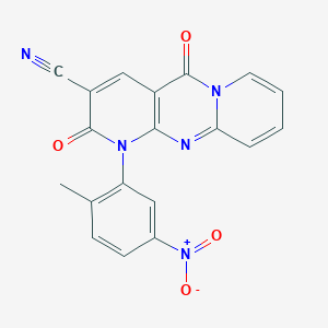 7-(2-methyl-5-nitrophenyl)-2,6-dioxo-1,7,9-triazatricyclo[8.4.0.03,8]tetradeca-3(8),4,9,11,13-pentaene-5-carbonitrile