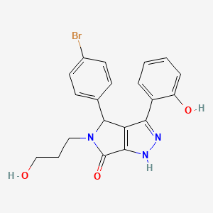 molecular formula C20H18BrN3O3 B11403315 4-(4-bromophenyl)-3-(2-hydroxyphenyl)-5-(3-hydroxypropyl)-4,5-dihydropyrrolo[3,4-c]pyrazol-6(2H)-one 